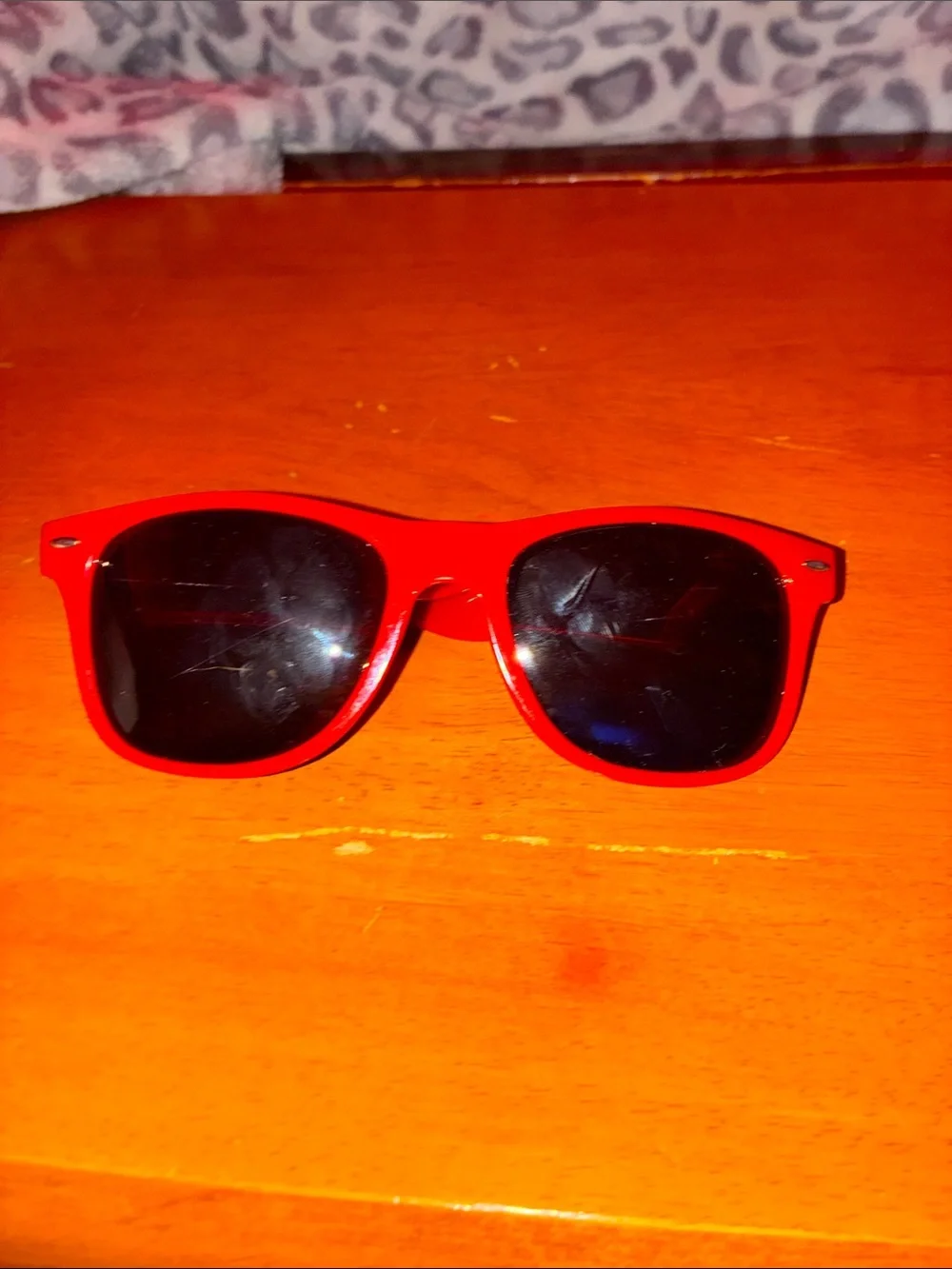Classic Red Wayfarer-Style Sunglasses